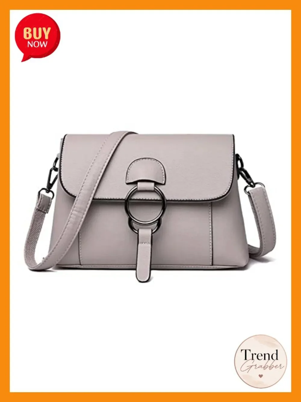 Vegan Leather Crossbody Tote Bag with Multiple Pockets - Adjustable Strap
